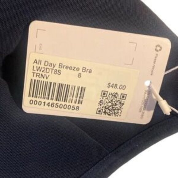 NWT Lululemon all day breeze bra TRUE NAVY Size: 8 - Picture 4 of 4